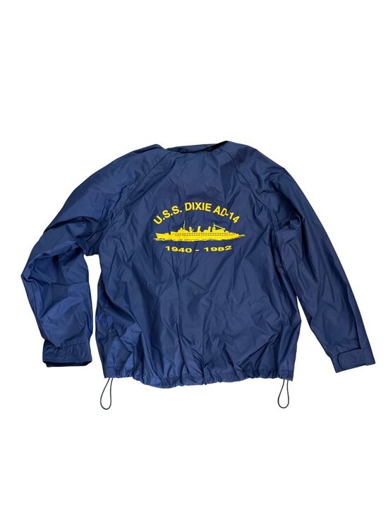 David Taylor Other - USS Dixie AD-14 Windbreaker Jacket L Navy 1940-1982 Blue Destroyer Tender Hood